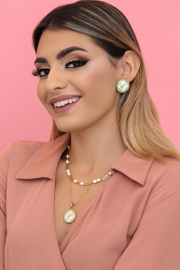 Carisma Qabru Enamel Stud Earrings