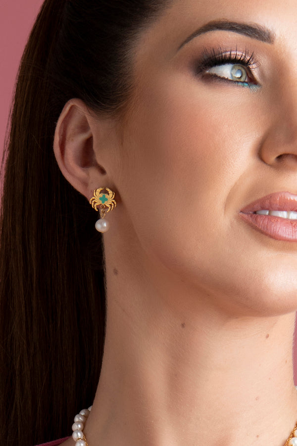 Carisma Qabru FreshWater Pearl Drop Stud Earrings