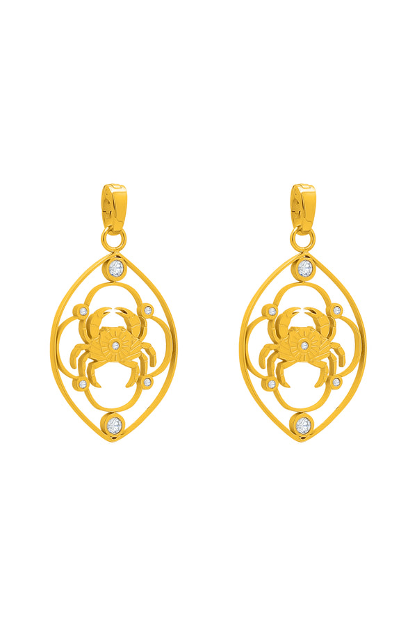 carisma Qabru Zirconia Hollow Pendant Earring Set