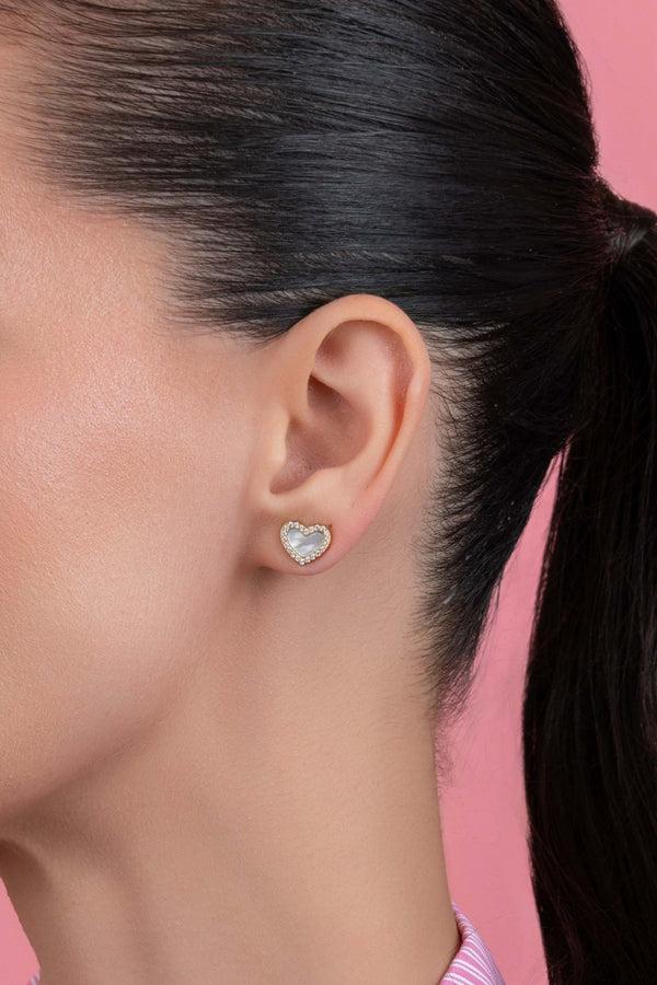 Carisma Qalbi Mother Of Pearl Stud Earring Set