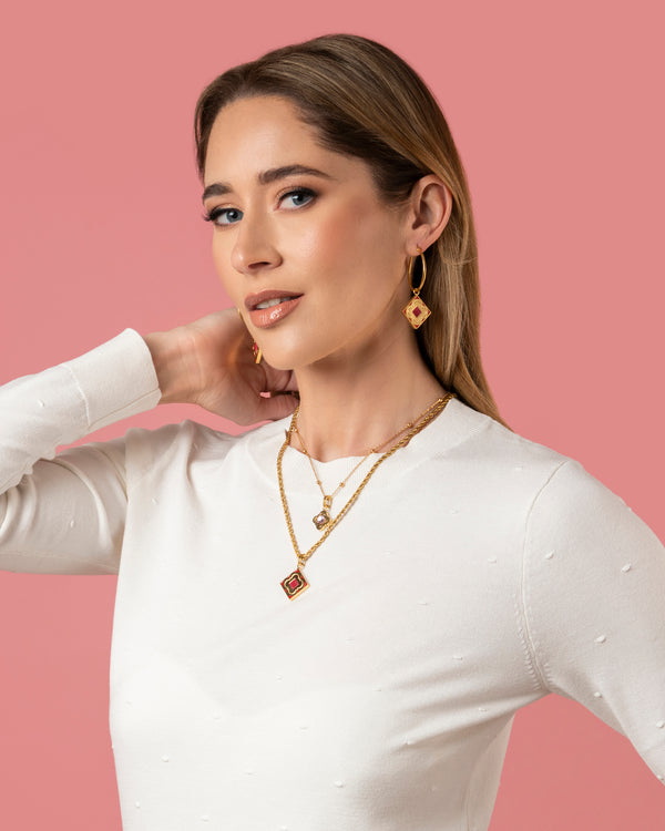 Carisma Red Carnelian Logo Stone Pendant