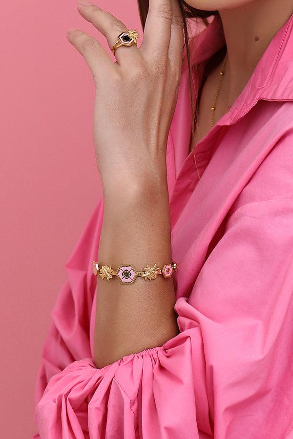 Carisma Reġina Pink Enamel Bangle