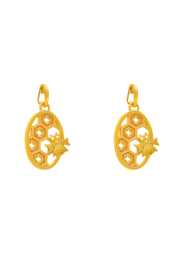 carisma Reġina Pink Enamel Pendant Earring Set