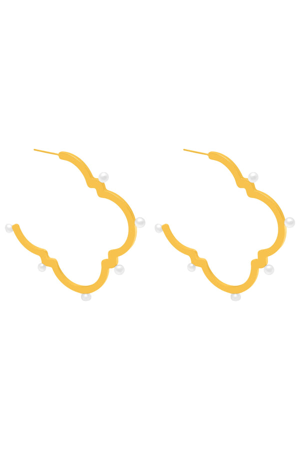 carisma Roberta's Pearl Large Hoop Earring Set