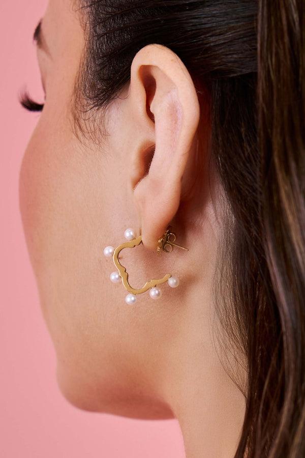 Carisma Roberta's Pearl Petite Hoop Earring Set