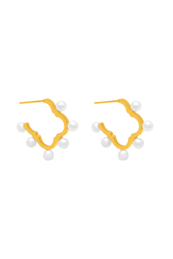 carisma Roberta's Pearl Petite Hoop Earring Set