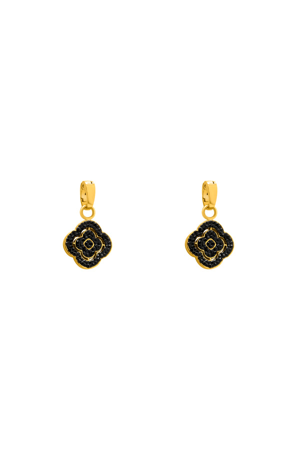 carisma Rossi's Black Crystal Pendant Earring Set