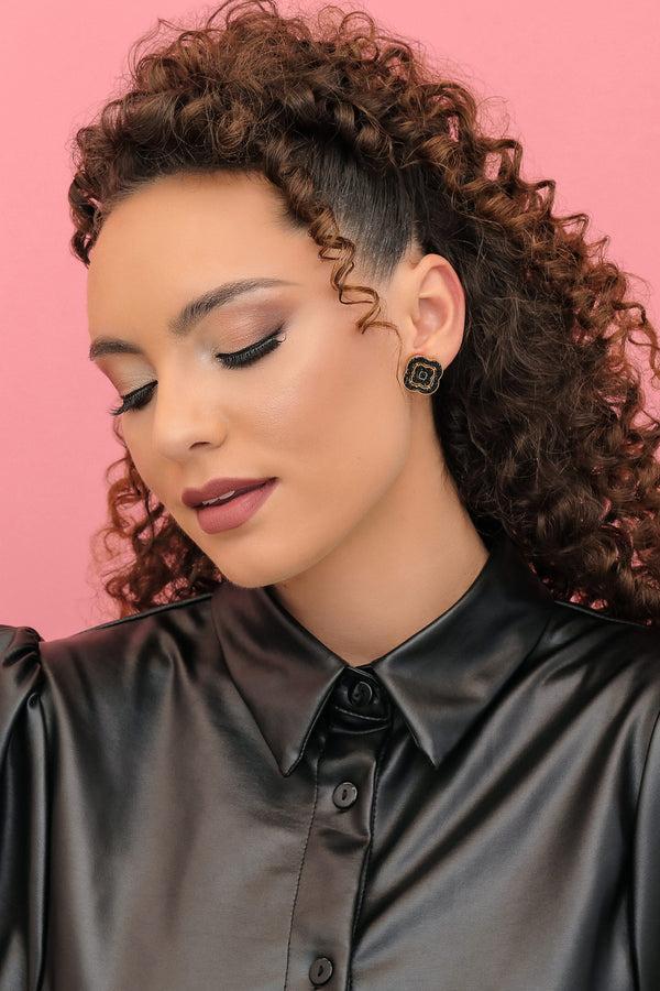 Carisma Rossi's Black Crystal Stud Earring Set