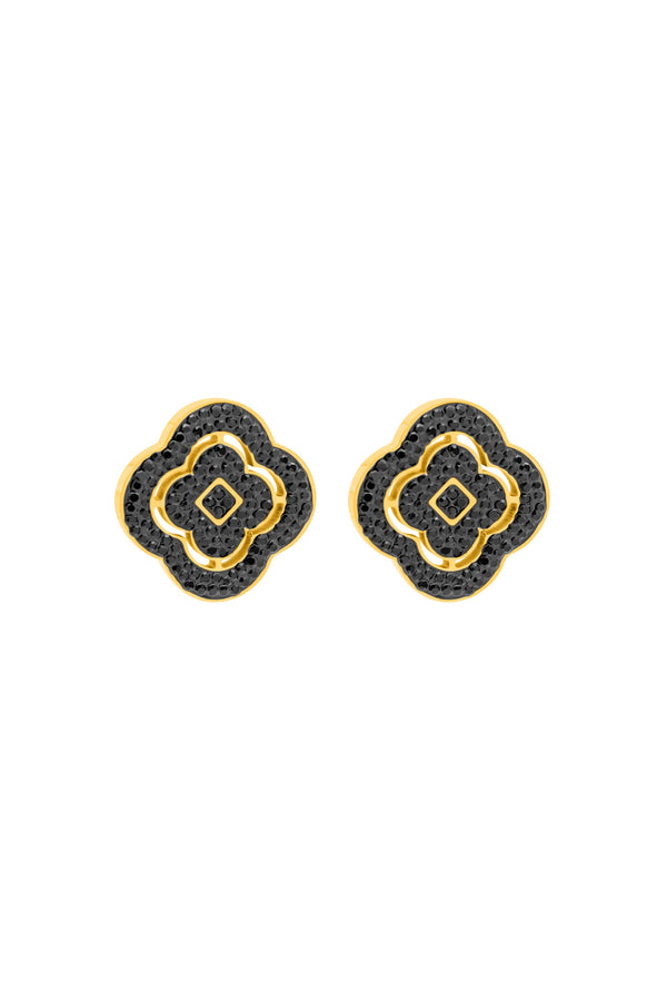 carisma Rossi's Black Crystal Stud Earring Set