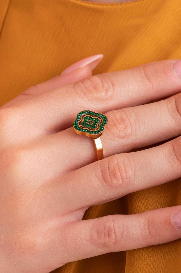 Carisma Rossi's Emerald Green Crystal Ring