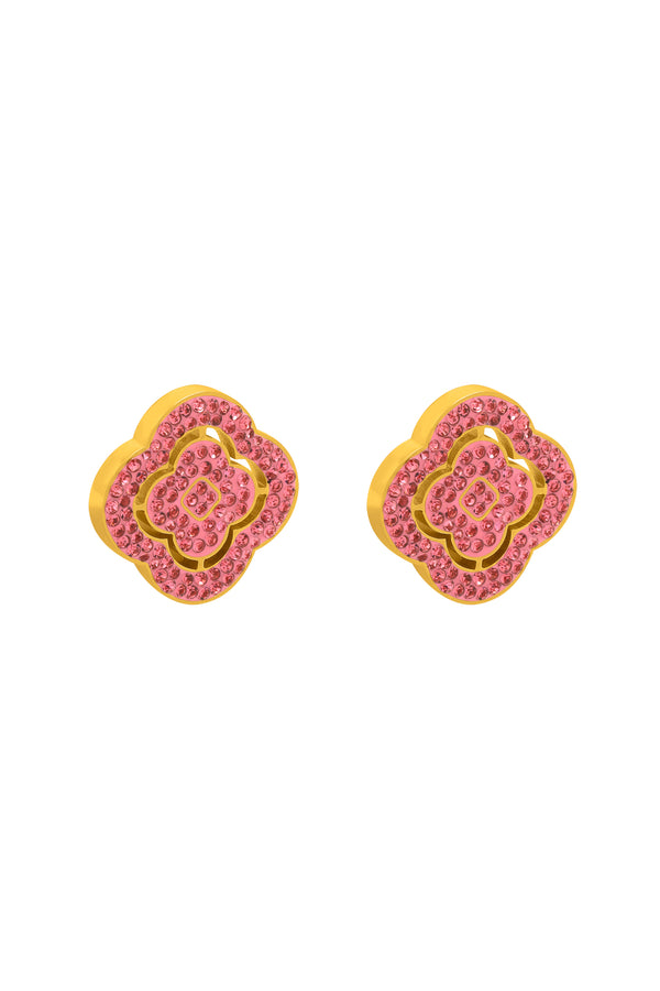 carisma Rossi's Pink Crystal Stud Earring Set