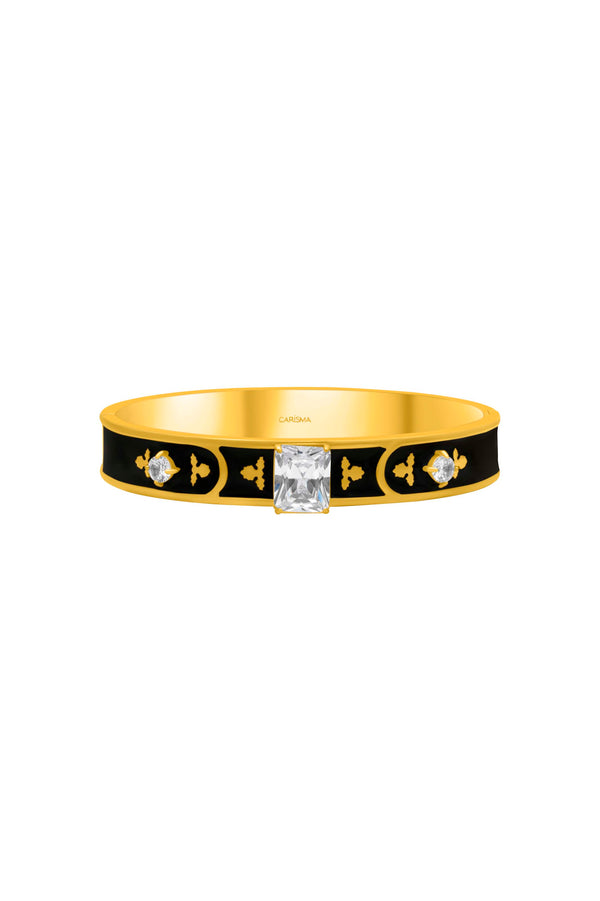 Carisma Royal Tile Black Enamel Bangle
