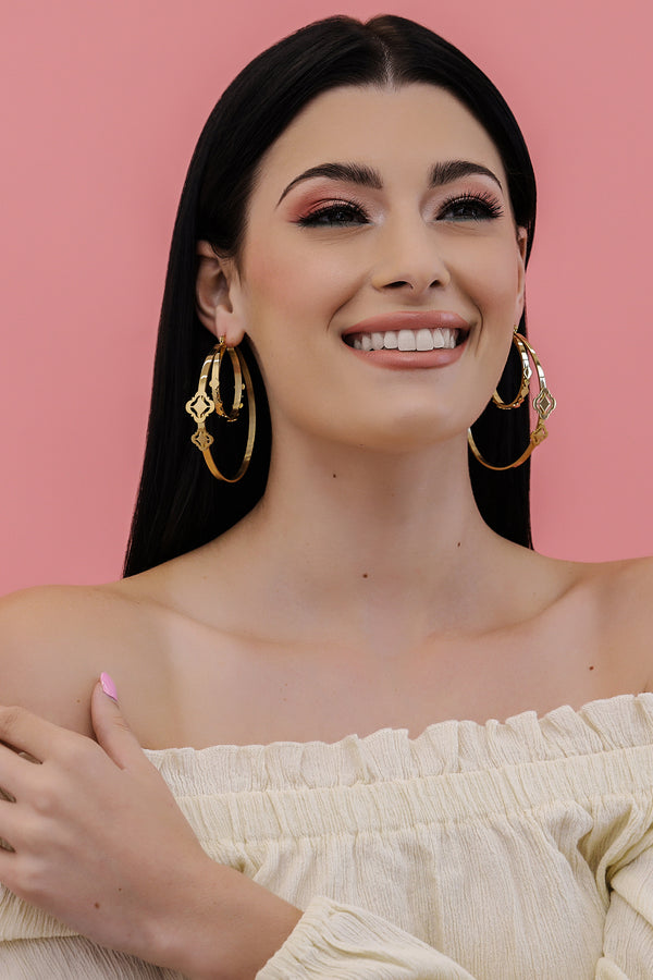 Carisma Sara's Large Double Hoop Earring Set