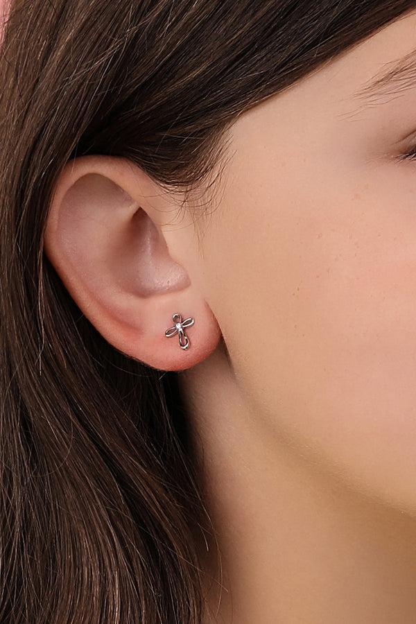 Carisma Silver Cross Stud Earring Set