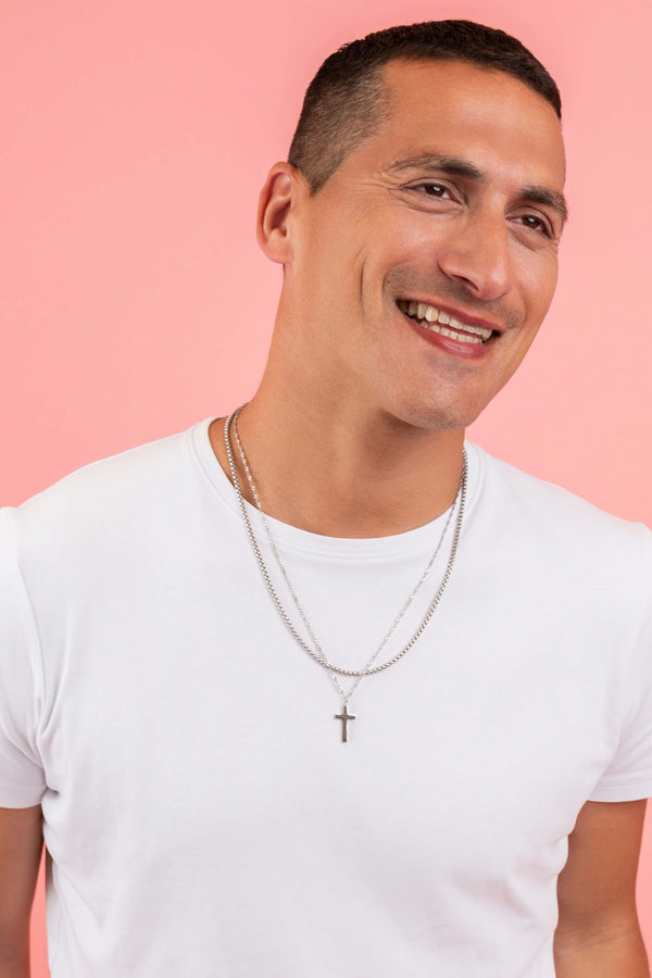 Carisma Silver Faith Cross Necklace