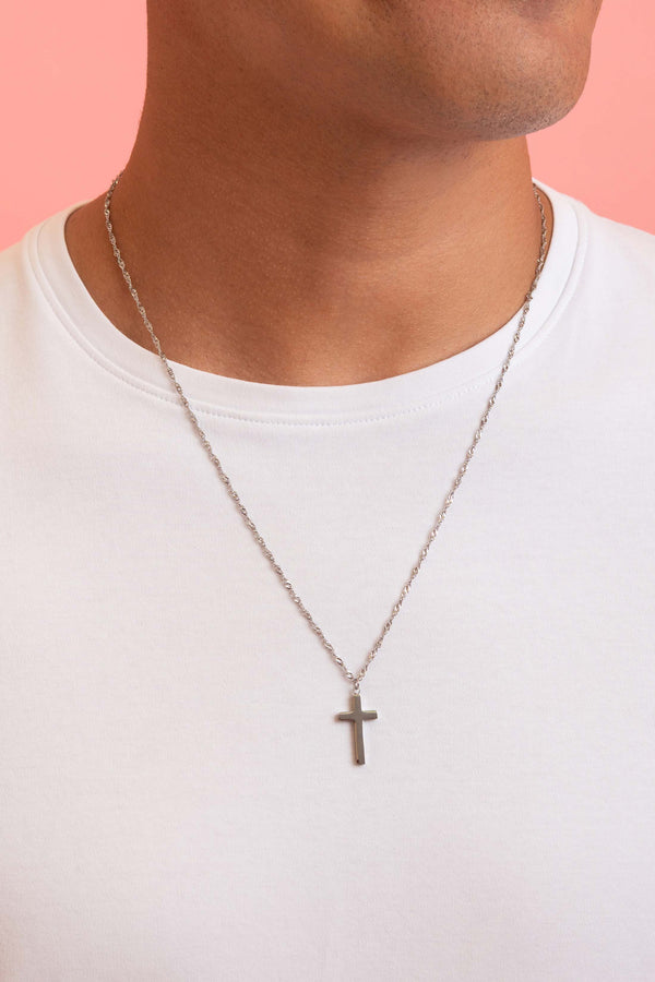 Carisma Silver Faith Cross Necklace