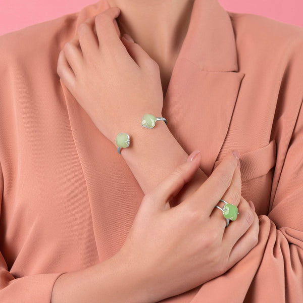 Carisma Stone Station Bangle Silver Coloured