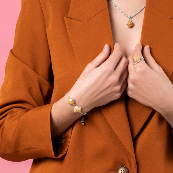 Carisma Stone Station Bracelet Silver Coloured