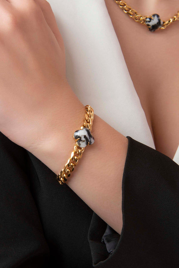 Carisma Stone Station Curb Chain Bracelet