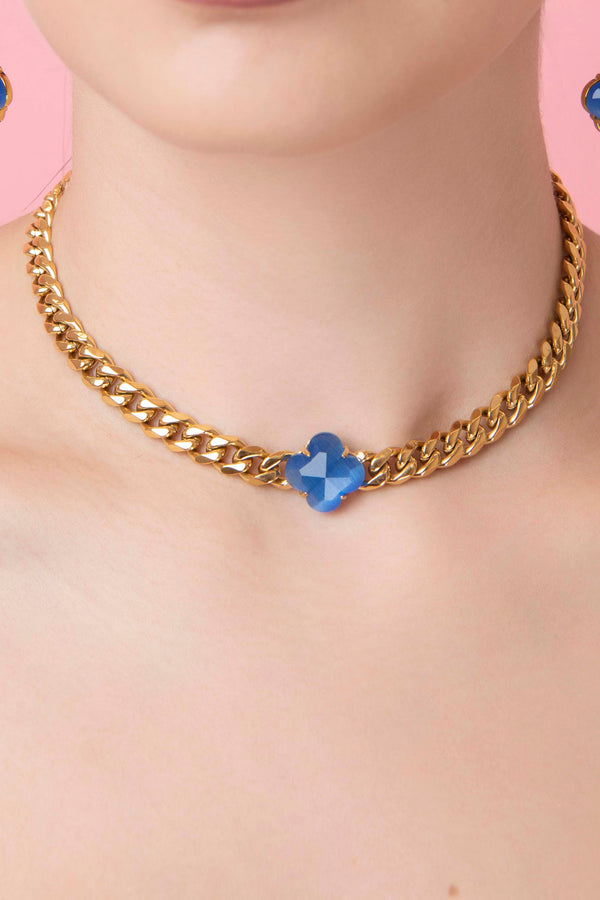 Carisma Stone Station Curb Chain Necklace