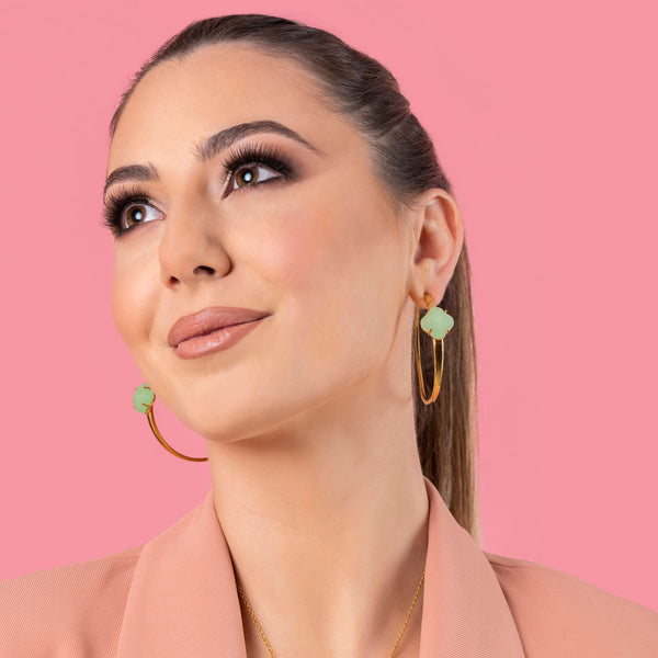 Carisma Stone Station Oversized Hoop Earring Set