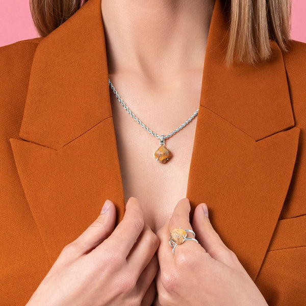 Carisma Stone Station Pendant Silver Coloured