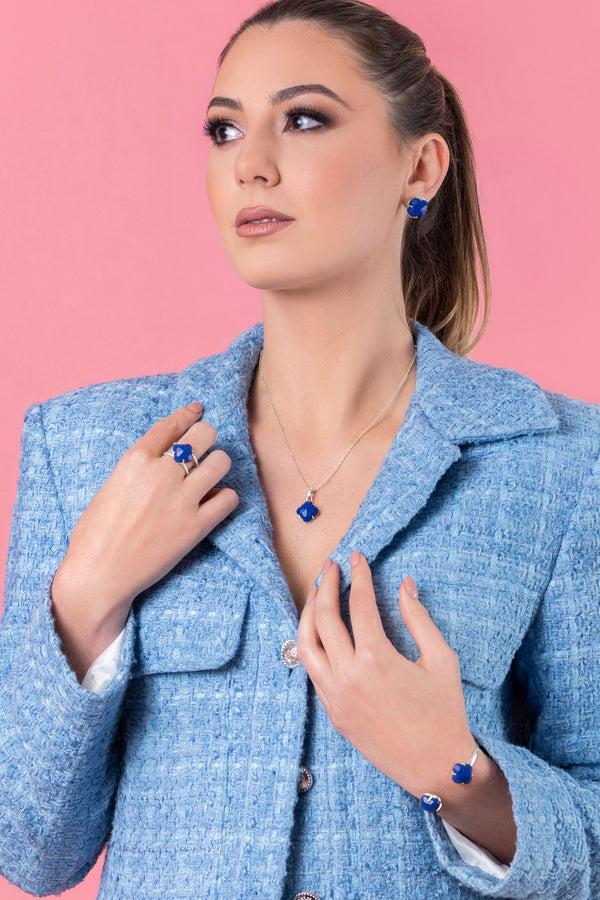 Carisma Stone Station Pendant Silver Coloured