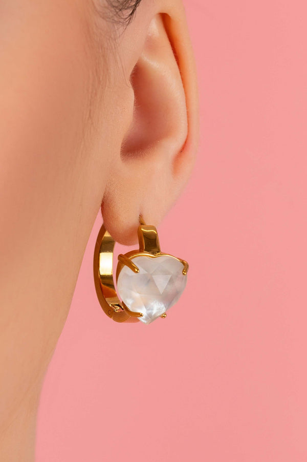 Carisma Stone Station Qalbi Hoop Earring Set