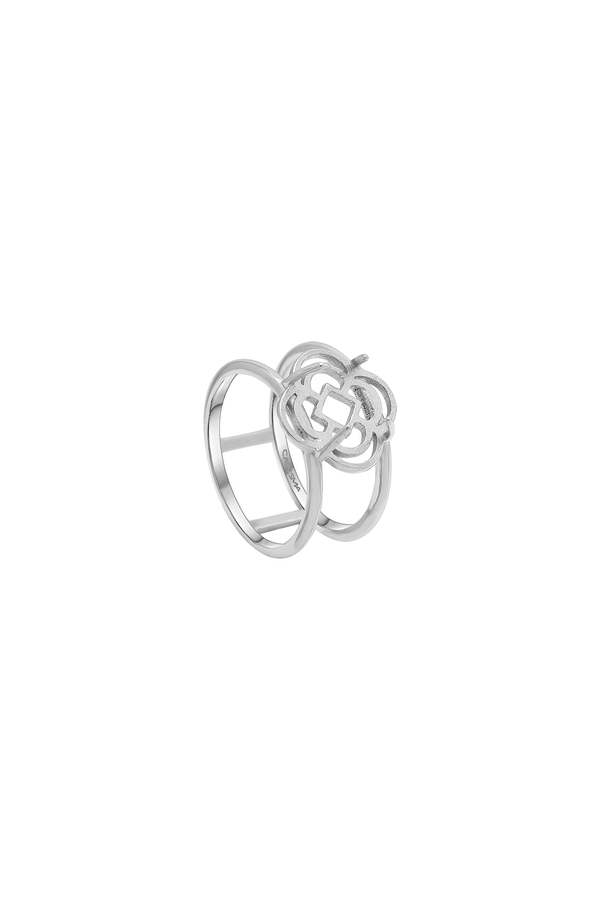 carisma Stone Station Ring Silver Coloured