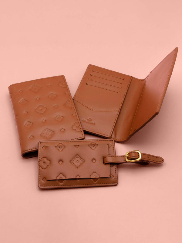 Carisma Tan Passport Cover & Luggage Tag
