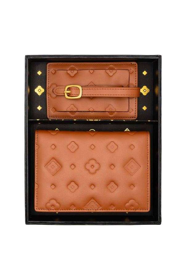 Carisma Tan Passport Cover & Luggage Tag