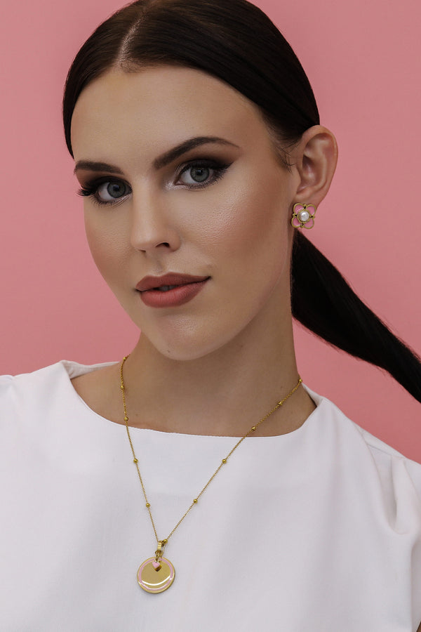 Carisma Tasha's Pink Enamel Stud Earring Set