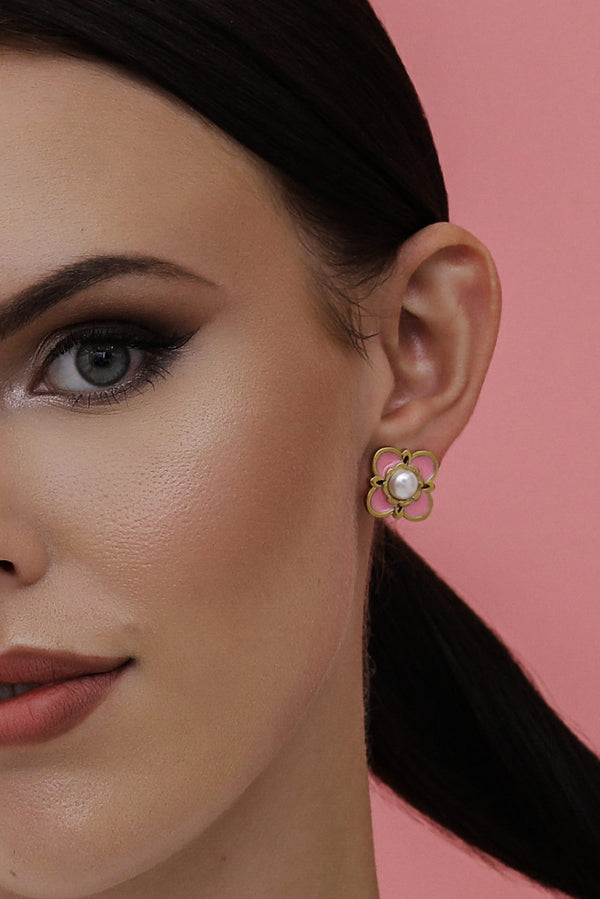 Carisma Tasha's Pink Enamel Stud Earring Set