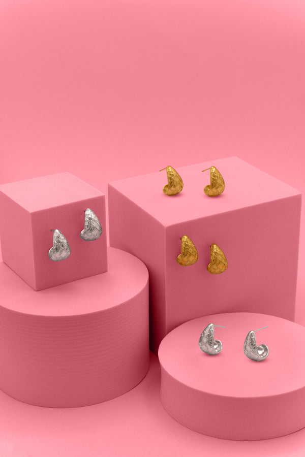 Carisma Teardrop Silver Stud Earring Set