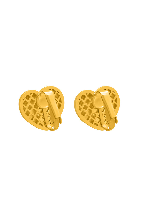 Carisma Tiled Heart Clip-On Stud Earring Set