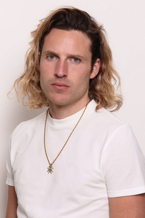 Carisma Turquoise Stone Maltese Cross Pendant