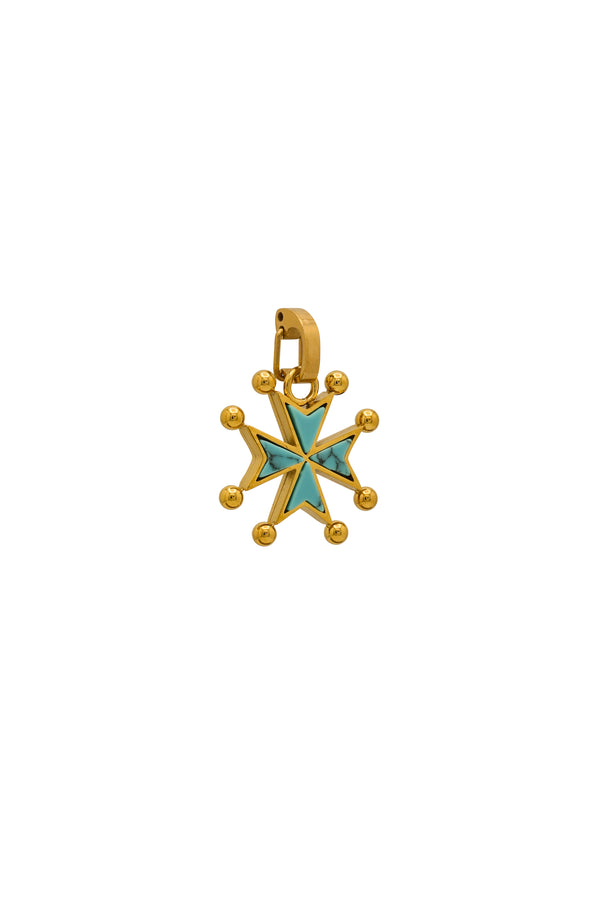 carisma Turquoise Stone Maltese Cross Pendant