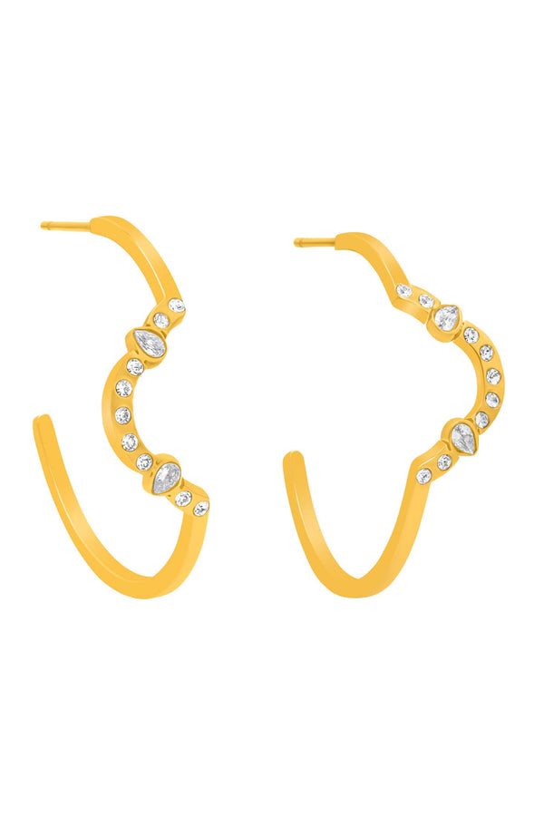 carisma Von's Crystal Medium Hoop Earring Set