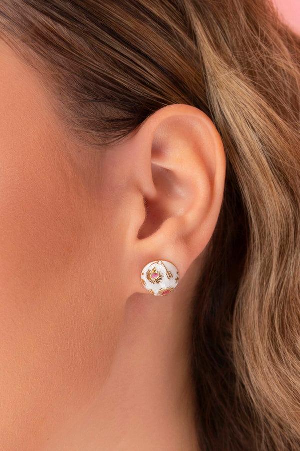 Carisma Widnet Il-Baħar White Stud Earring Set