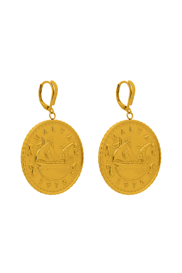 carisma Xini Coin Embossed Statement Earrings