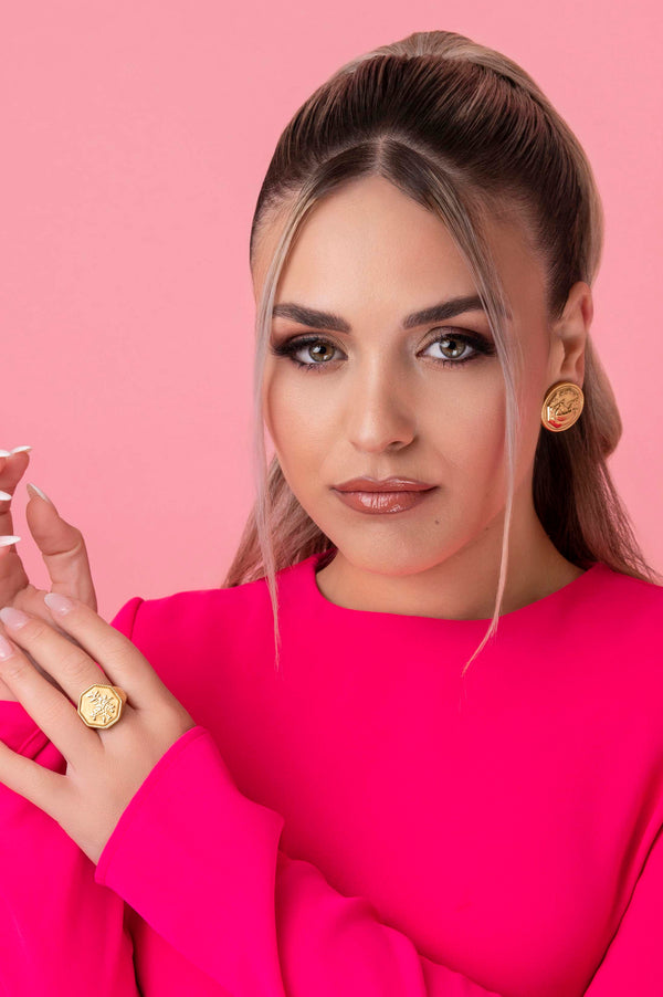 Carisma Xini Coin Statement Stud Earring Set