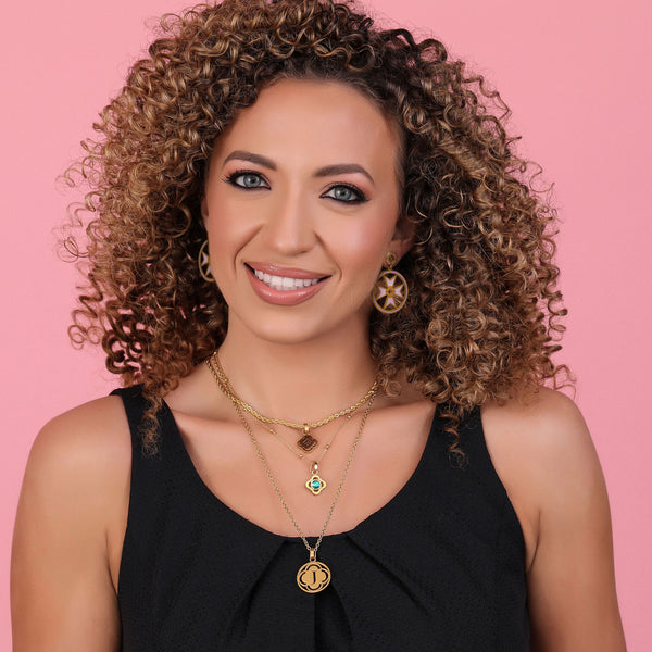 Carisma Catriona’s Medium Maltese Cross Hoop Earring Set In Pink Enamel