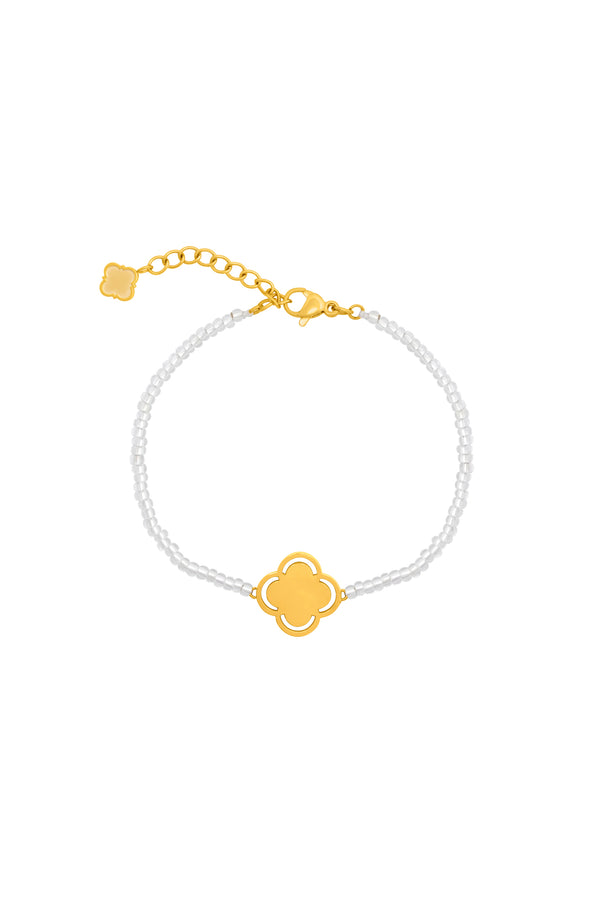 Carisma Clear Glass Beaded Engravable Logo Friendship Bracelet