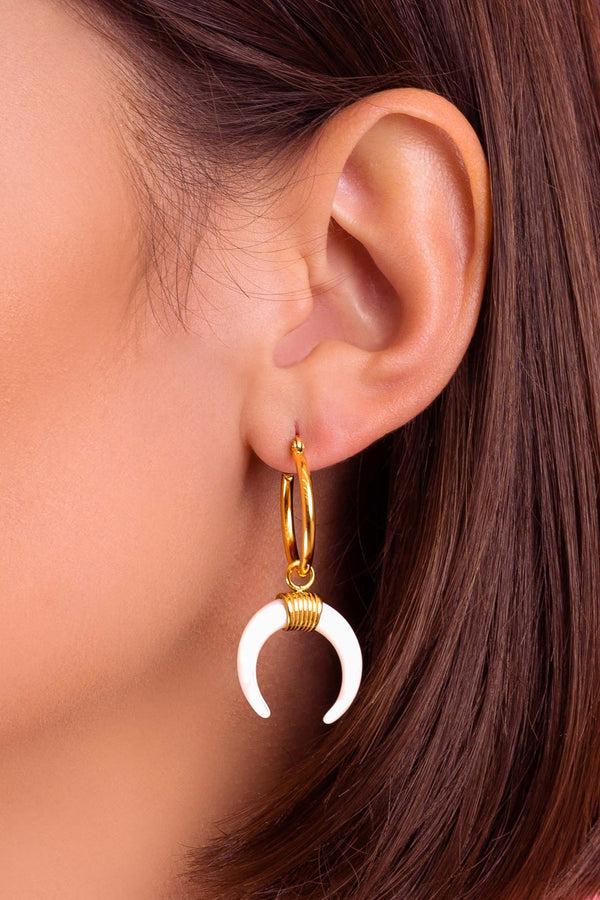 Carisma Crescent Mother Of Pearl Horn Charm Pendant