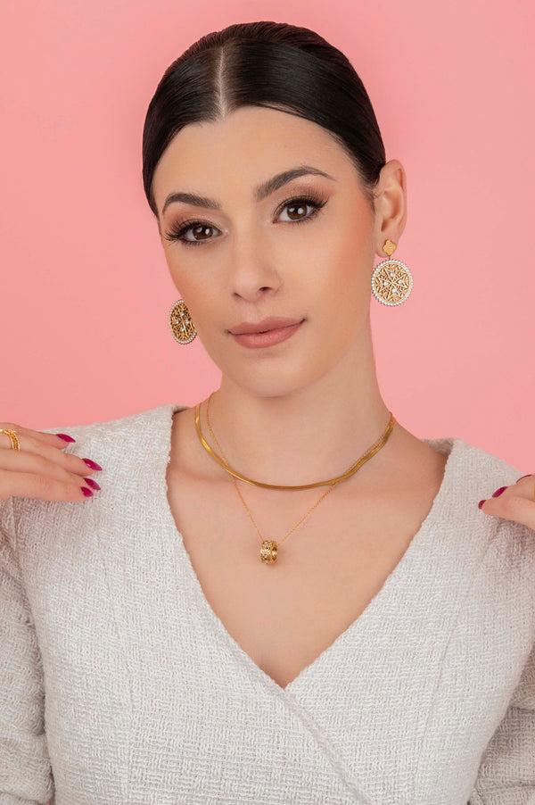 Carisma Dazzling Maltese Cross Statement Earring Set