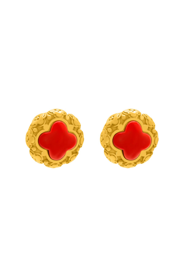 carisma Donatella's Coral Statement Stud Earrings Set
