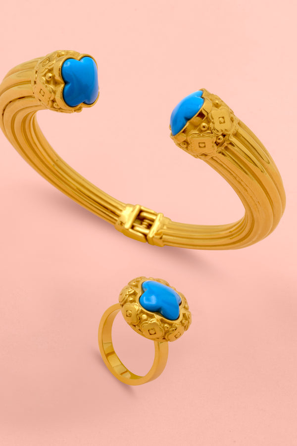 carisma Donatella's Turquoise Statement Bangle & Ring Gift Set