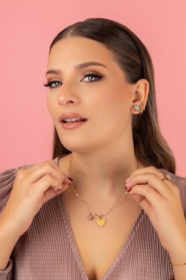 Carisma Engravable Heart Friendship Necklace & Bracelet Gift Set