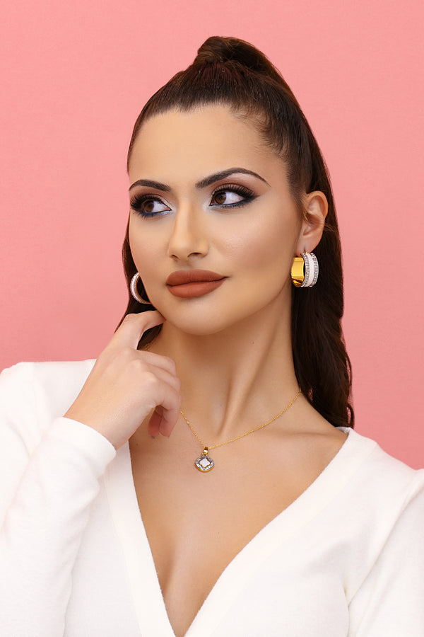 Carisma Faniello Ivory Mother Of Pearl Hoop Earring Set