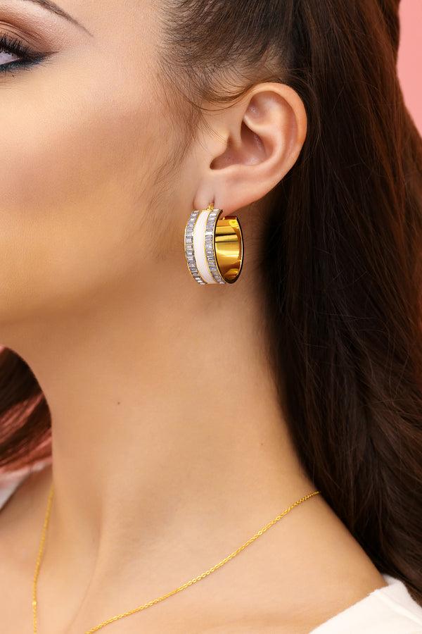 Carisma Faniello Ivory Mother Of Pearl Hoop Earring Set